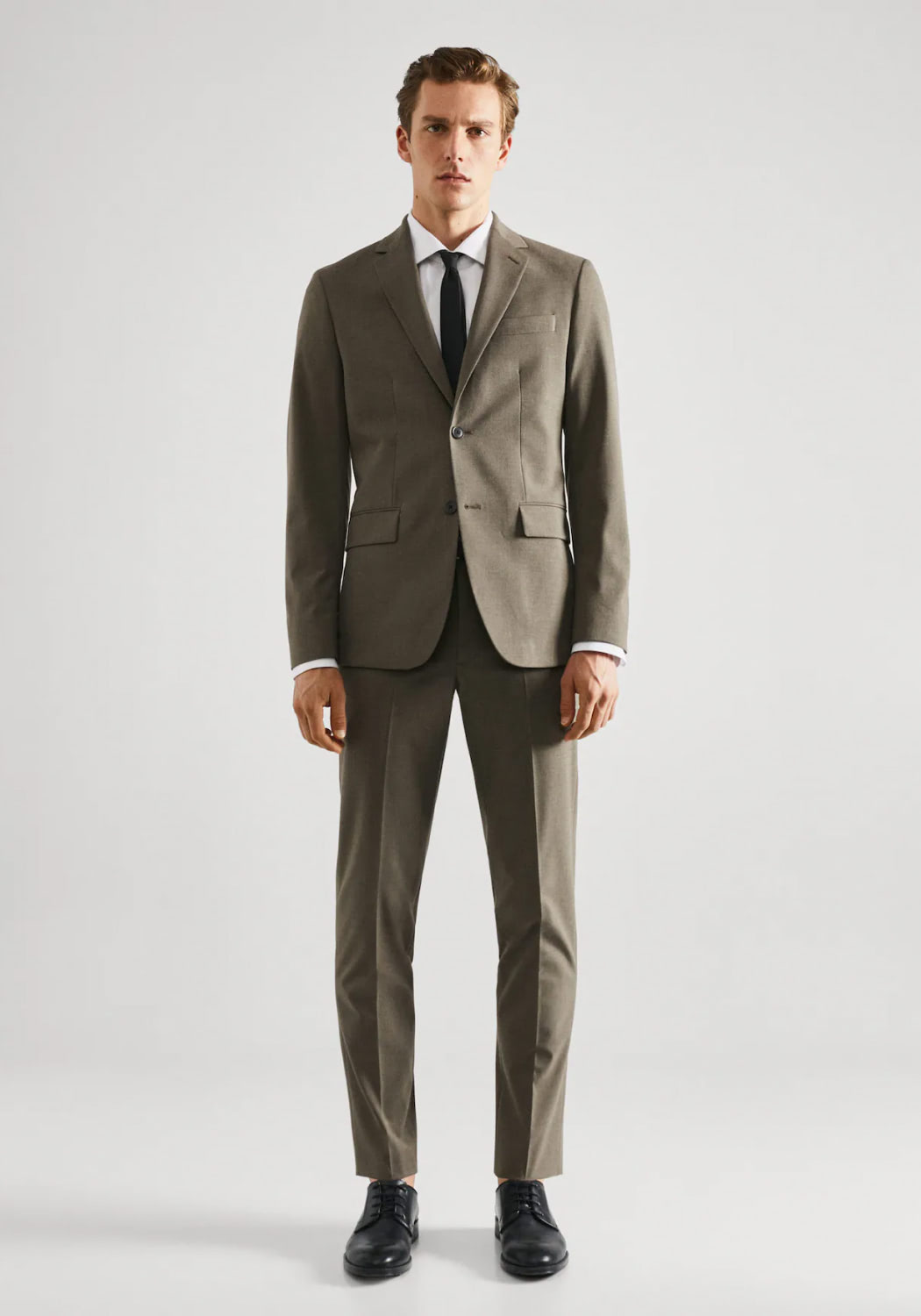 Stretch fabric slim fit suit pants