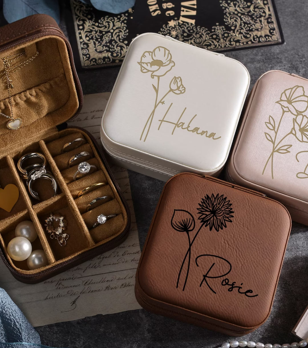 Engraved Jewelry Box,Leather